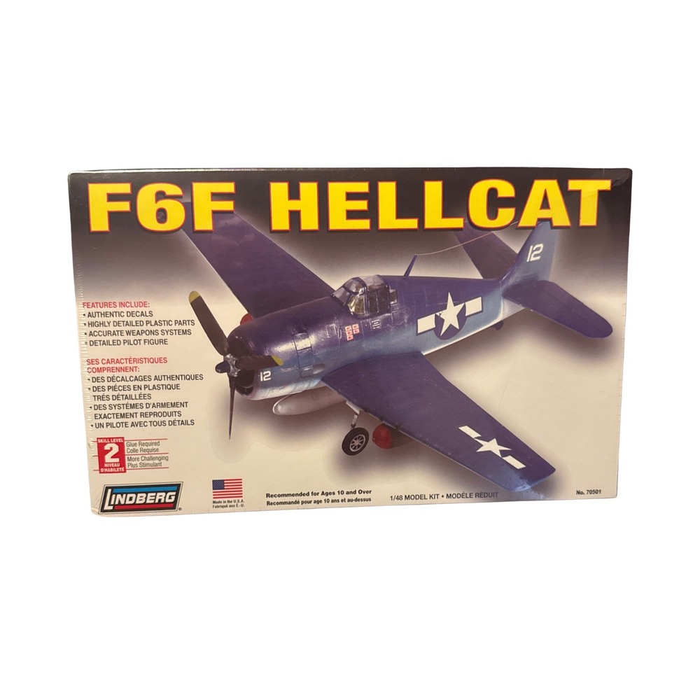 Lindberg F6F Hellcat 1/48 Model Kit WWII Plastic Aircraft 70501 Sealed Skill 2